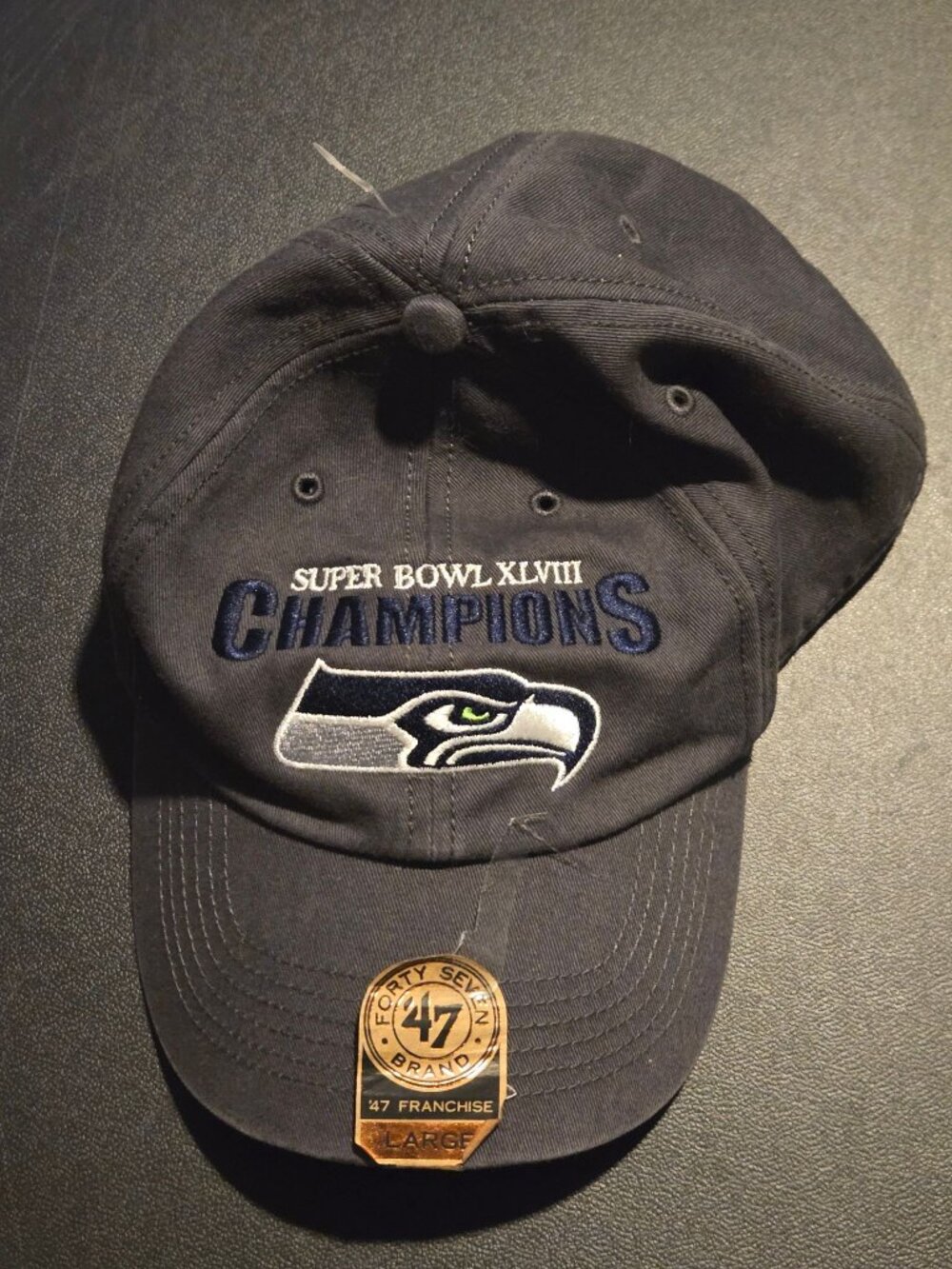 ’47 Hat Mens Large Seattle Seahawks Super Bowl XLVIII Champions Franchise